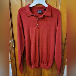 Men's Wool Long Sleeve Polo Sweater